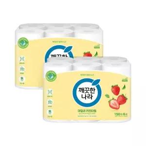 깨끗한나라 데일리 키친타올 그린패키지 150매 6롤 2팩 1926665 J