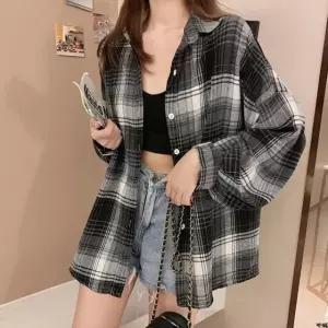 고품질 데일리 루즈핏 체크 긴팔 셔츠 6컬러 캐주얼 간절기 오버핏 가을셔츠 아우터 긴팔셔츠 (WFJDR85)