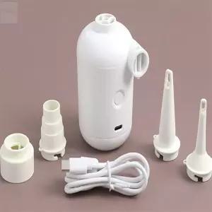 핫딜 공기압주입기 전동에어펌프 바람넣는기계 매트 소파 물놀이튜브 휴대용 USB 전동 에어펌프화이트