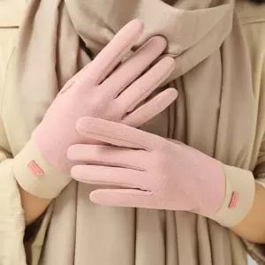 여성 장갑 겨울 투톤컬러 엣지 벨벳 따뜻한 방한 스마트폰 터치 승마 운전 장갑