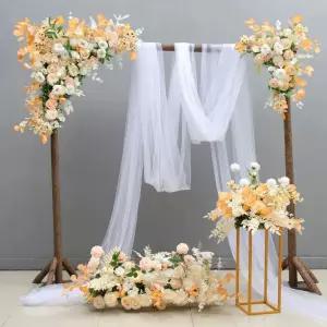 결혼식 촬영 야외 웨딩 플라워 아치 무대 백그라운드 포토존 프레임