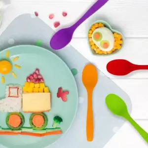 주니어용 실리콘수저 안전한숟가락 숟가락 실리콘스푼