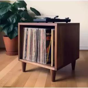 레코드판 보관 선반으로 사용하는 LP장 수납장식 거치대