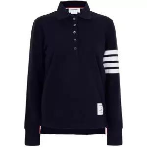 톰브라운 25FW 네이비 사선 폴로 긴팔 티셔츠 FJP053G 07976 415