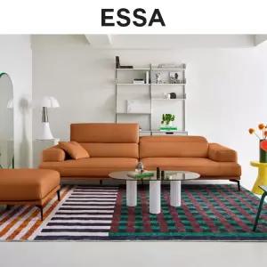 레반트 와이드 3인 헤드기능 토그 소가죽 소파+스툴