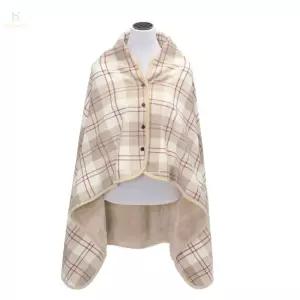 해피메이플우드 망토 담요100CM140CM 브라운레드 극세사무릎담요