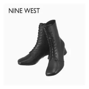 나인웨스트 레이스업 레더 앵클부츠(5.5cm) NW045