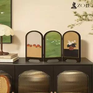 그린 미니병풍 현관장식 녹야 전통기념품 40x30