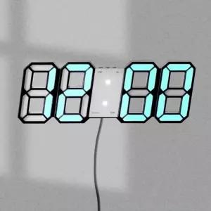 스마트 LED 리모컨 디지털 벽시계(블랙+그린)/시간/온도/날짜/알람/밝기/조절/조용한/잘보이는/무소음