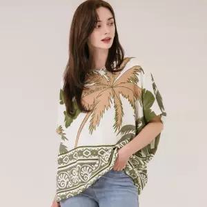 [막스까르띠지오][빅사이즈] 에스닉 팜트리 루즈핏 블라우스