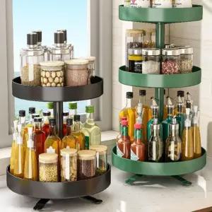회전 코너선반 주방 양념통 싱크대 선반 조미료 정리대 수납장 2단 3단