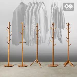 오슬로 사각A 원목 스탠드 옷걸이 이동식 행거 나무 옷걸이