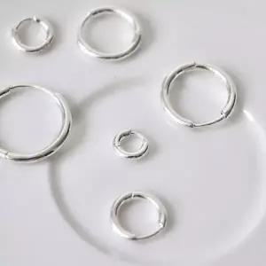 [폭스타일][실버925] 라운드 원터치 링 귀걸이 6Size