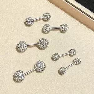 반짝반짝 예쁜 스톤 원형 볼 피어싱 5mm 점토볼피어싱 점토볼 큐빅피어싱 스톤피어싱