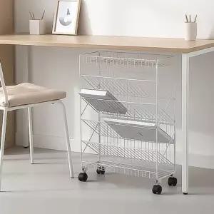 히키스 스틸 트롤리 이동식 책꽂이 매장 공간활용 북카트 책상밑수납 HTB1 (WFK1I6Z)