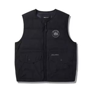 [Jeep]지프 배색 포켓 노카라 덕다운 베스트 JP4JPU621BK