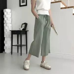 여성 8부 통팬츠 와이드 기모 가을 겨울 (WFK7HTU)