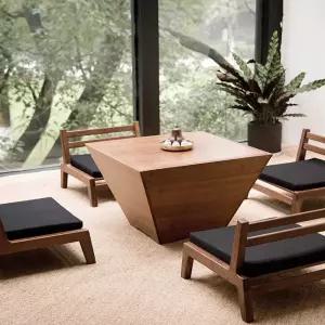 사각 원목테이블 거실 인테리어 탁자 수납 나무 모던