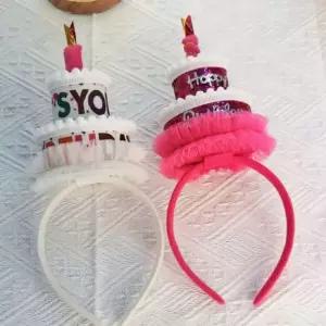 케이크 생일 모자 파티 머리띠 소품 생일축하 생일파티 학예회 파티머리띠