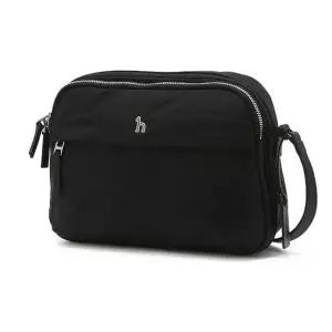 [헤지스](대구신세계)[아이코닉] 나일론 로고 지퍼 크로스백 HJBA6E710BK