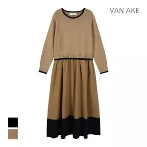 니트배색 투피스형 원피스_VB3ZKOUG01Z