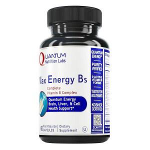 퀀텀 뉴트리션 랩스 맥스 B 비타민 복합체 B1 B6 B12 티아민 엽산 및 비오틴을 함유한 메틸화 60가지 채식 캡슐