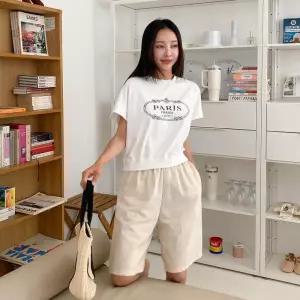 [미라클세븐]여성용 면 리넨 솔리드 컬러 하프 팬츠