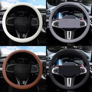 실리콘 핸들커버 논슬립 초박형 슬림핏 D컷 원형 공용 여름용 자동차핸들커버