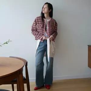 [써스데이아일랜드](대전신세계)트위드 체크 브루종 자켓 T256MJK901W