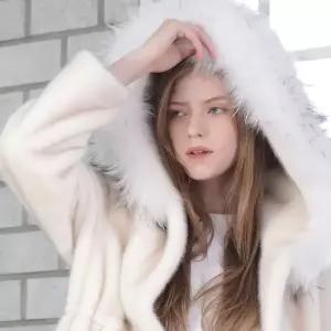 천연라쿤스킨후드털14FAUX FUR 밍크코트