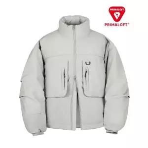 코드그라피 PRIMALOFT 플랩포켓 숏패딩그레이