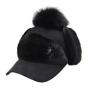 [팬텀][팬텀골프] 여성 폭스퍼 방울 퍼장식 귀달이 볼캡 221E4CP202_BK_GN