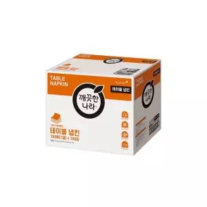 깨끗한나라 테이블 냅킨 100 펄프 무형광 100매 100입 총 10000매 고급형 1927284 J