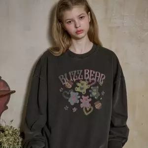 버즈베어 피그먼트 스웨트셔츠 스모크블랙
