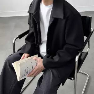 [패션큐브]미니멀 울 카라 반코트 자켓 2color 베이직 아우터 코트