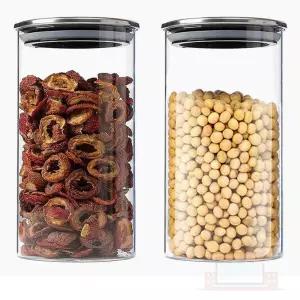 내열유리 밀폐용기 2개 860ML 원두보관함 커피보관통 잡곡보관통