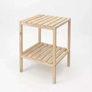 내추럴 원목 2단 수납선반 350 원목선반 협탁 정리대 이크홈