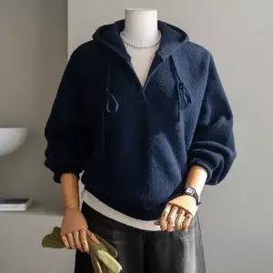 (안나앤플러스) 케온 레이어드 후드 니트[니트DZ324] 빅사이즈