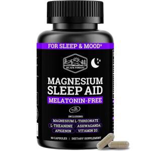 블랙 포레스트 와간다 마그네슘 수면 보조제(6 in 1) 마그테인 L 트레오네이트 테아닌 수면을 위한 아 닌 보충제 3 ( 및 D)로 강화