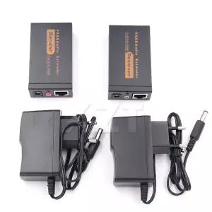 100M 328ft VGA 비디오 오디오 신호 확장기 RJ45 CAT5e/6 1080P HD 확장 어댑터 1920x1440 60Hz EU US 플