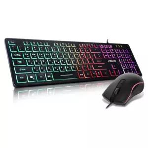ABKO 초슬림 LED 멤브레인 게이밍 키보드 마우스 세트 HK120