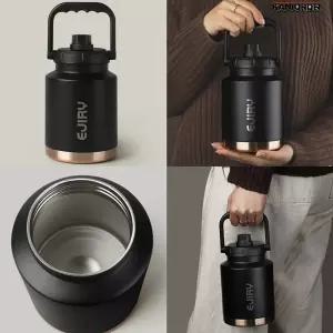 진공 텀블러 대용량 1리터 핸들 등산 보온병 304 스텐 물병 브론즈골드