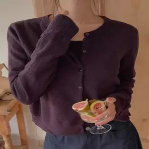 [엘루이즈][엘루이즈] [울혼방캐시미어] 무화과 라운드넥 베이직 나시 가디건세트(6color)