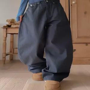 [엘루이즈][엘루이즈] [국내제작핏보장] 샐리븐 스터드 테일러드 핀라인 와이드 벌룬 코튼 팬츠(3color)