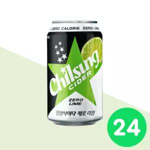 칠성사이다 제로 라임 355ml 24캔 무설탕 탄산음료