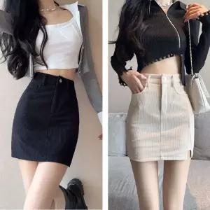 [하프클럽/]여자 2컬러 슬림 봄 가을 코듀로이 스판 H 미니스커트