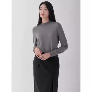 [지센] [24FW] 여성 [에센셜] 프릴 하프넥 니트 풀오버 LFKTOA72_MG