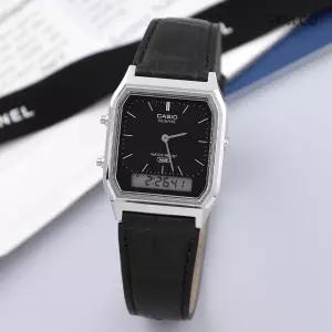 정품 스타샵 AQ-230EL-1A 카시오 빈티지 사각 아나디지 캐쥬얼 남녀공용 가죽 시계 c135