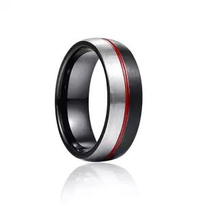 NUNCAD(눈카드) 남자링 텅스텐반지 반지 20호 약혼 패션 링 블랙실버 폭 8MM