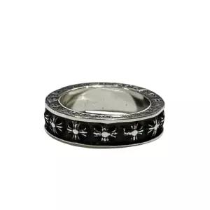 DustSilver 반지 고리 남성용 아메카지 멕시칸 빈티지 크로스 이글 페더 바이커 패션 스트리트 실버 ACR001